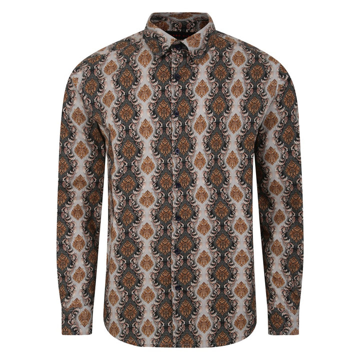 Lotus Print Long Sleeve Shirt