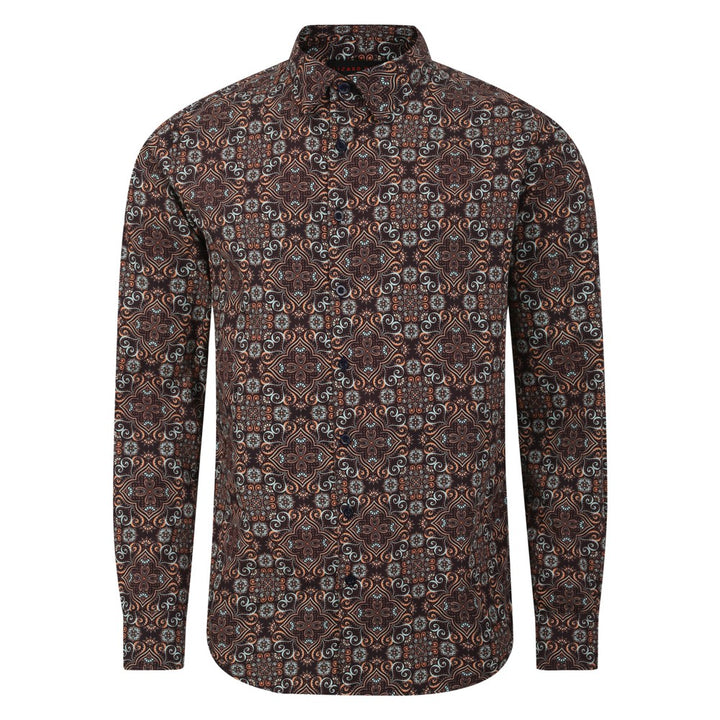 Scroll Print Long Sleeve Shirt