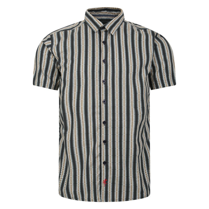 Digital Stripe Print Short Sleeve Shirt