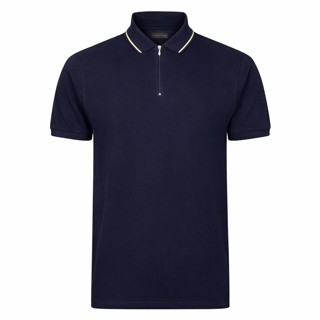 Navy Zipper Polo