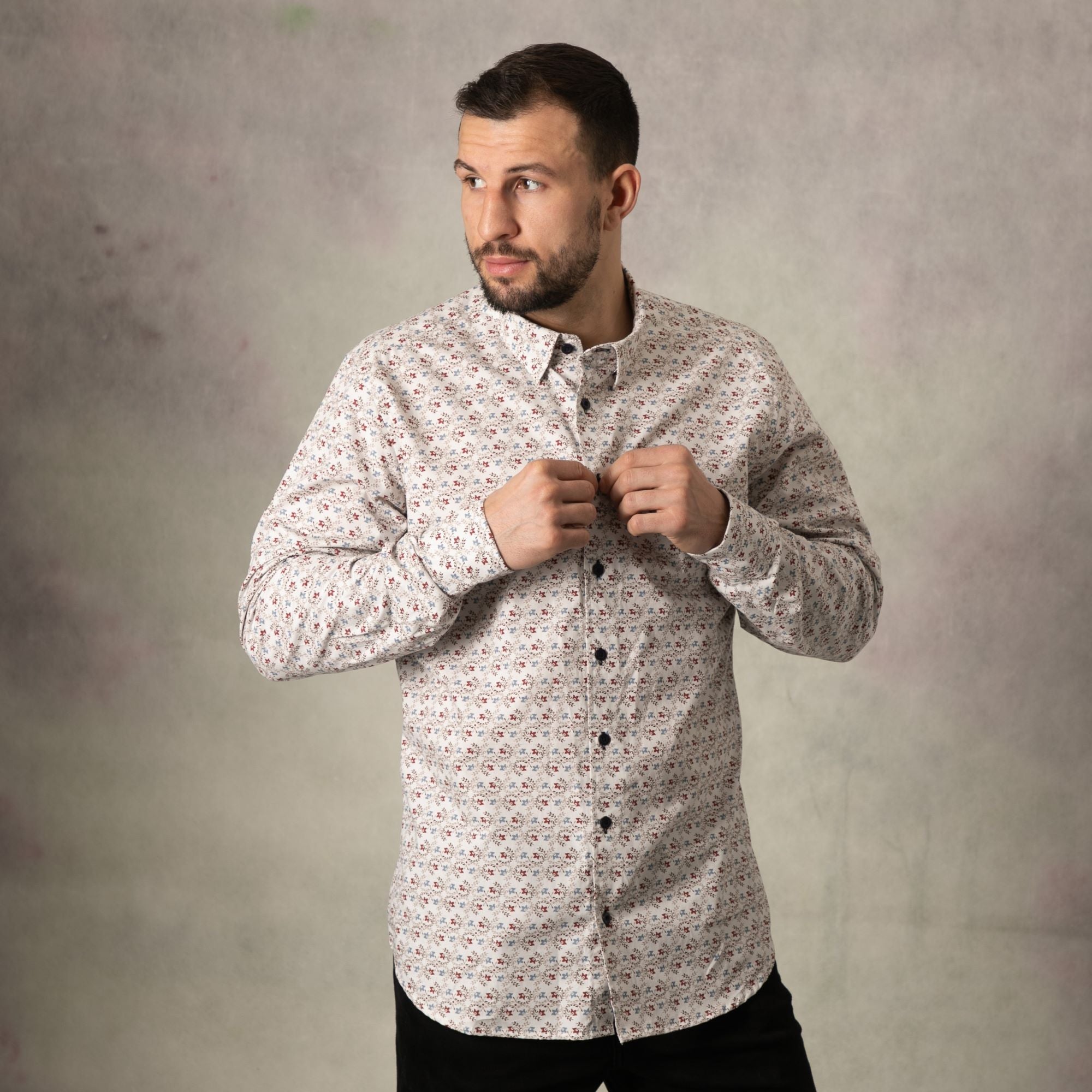 Fleur Print Long Sleeve Shirt