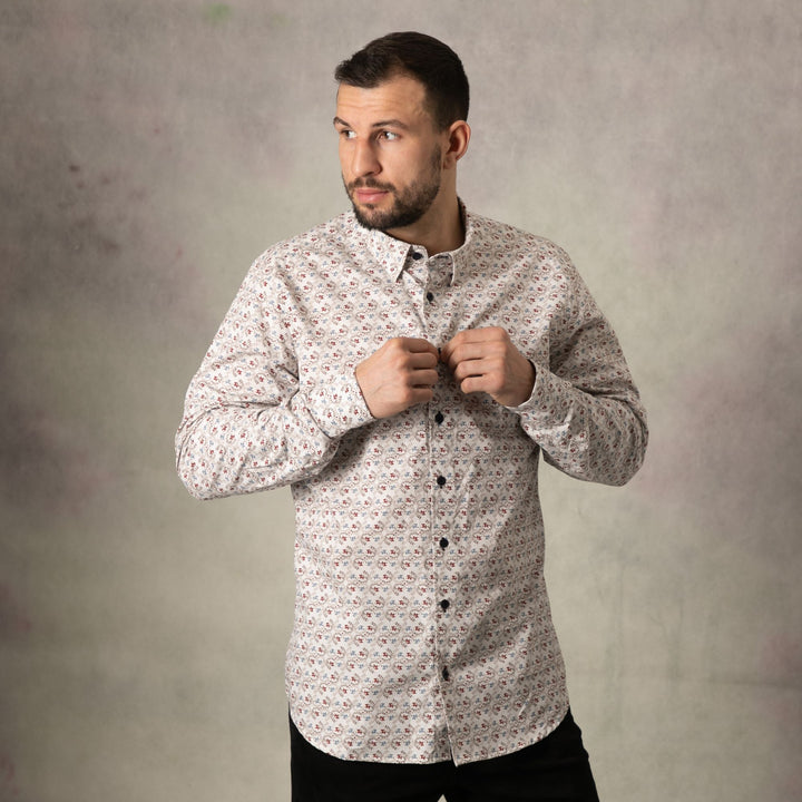 Fleur Print Long Sleeve Shirt