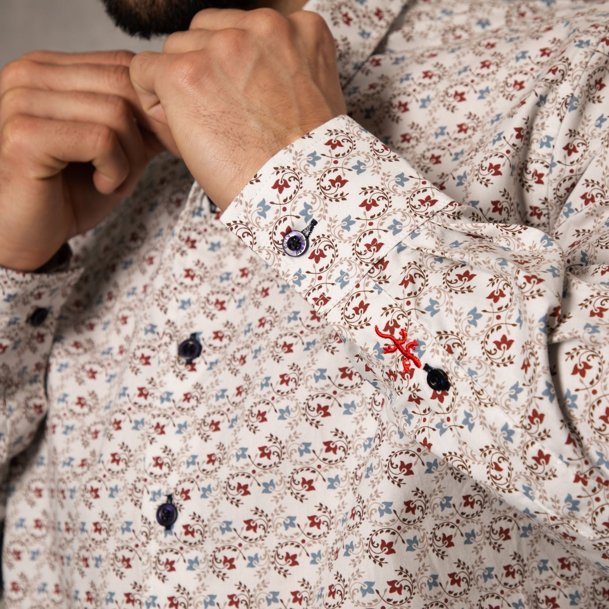 Fleur Print Long Sleeve Shirt