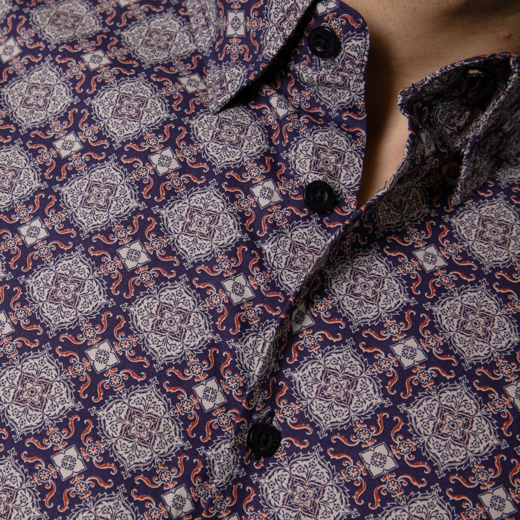 Tile Print Long Sleeve Shirt