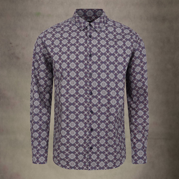 Tile Print Long Sleeve Shirt