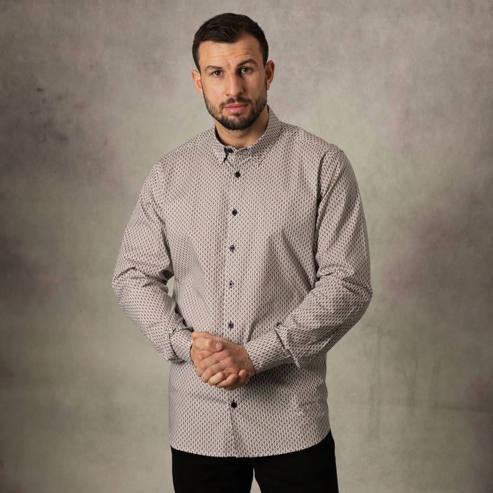 Geo Print Long Sleeve Shirt