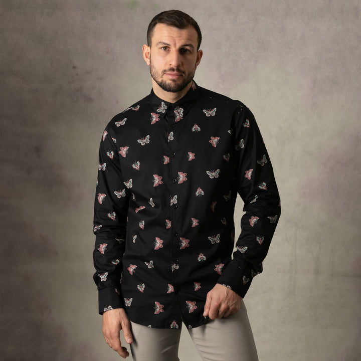Butterfly Print Long Sleeve Shirt