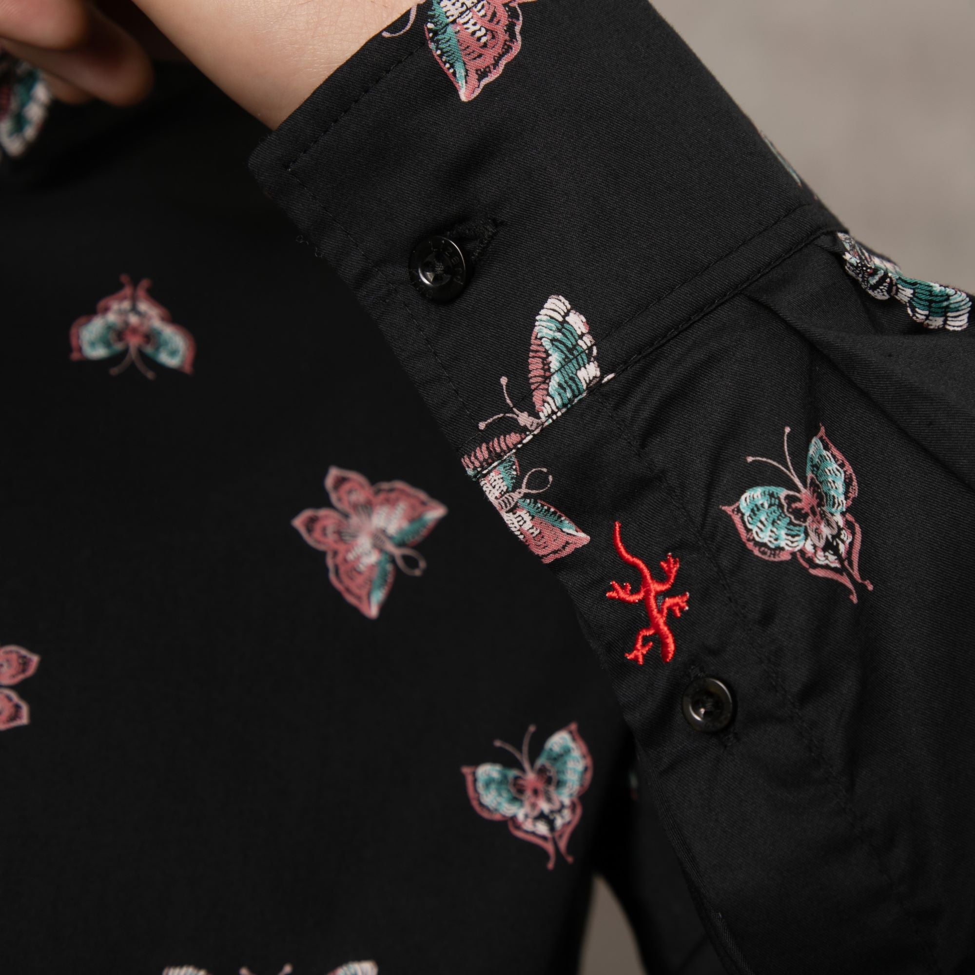 Butterfly Print Long Sleeve Shirt