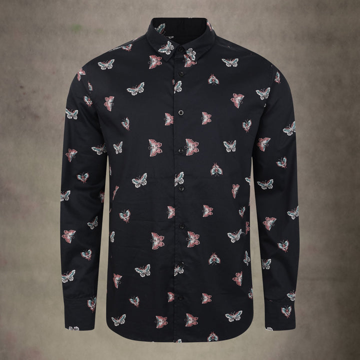 Butterfly Print Long Sleeve Shirt
