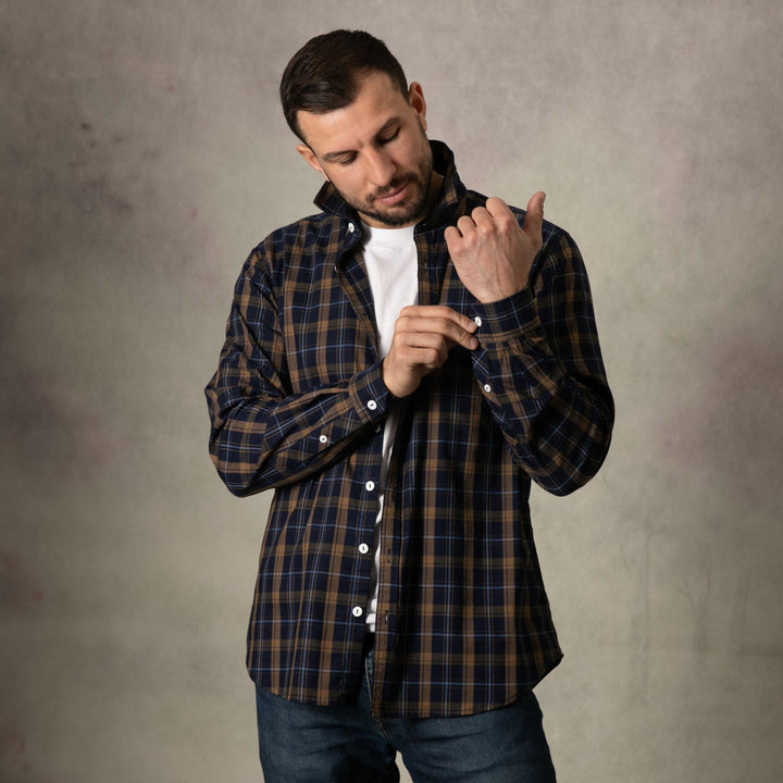 Gold Check Long Sleeve Shirt