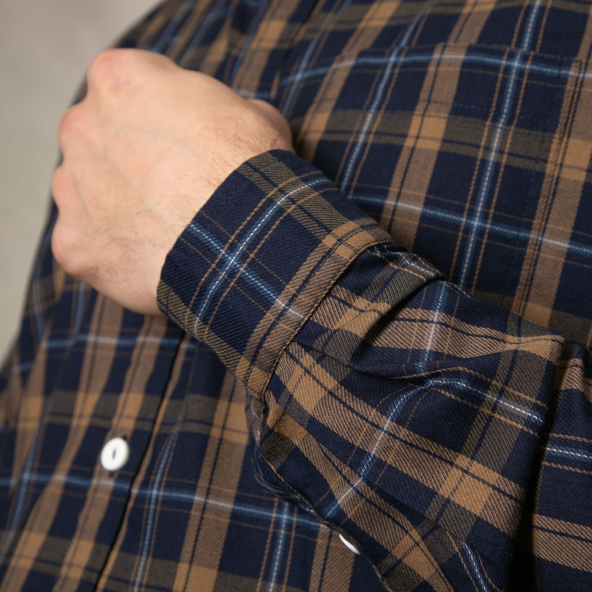 Gold Check Long Sleeve Shirt