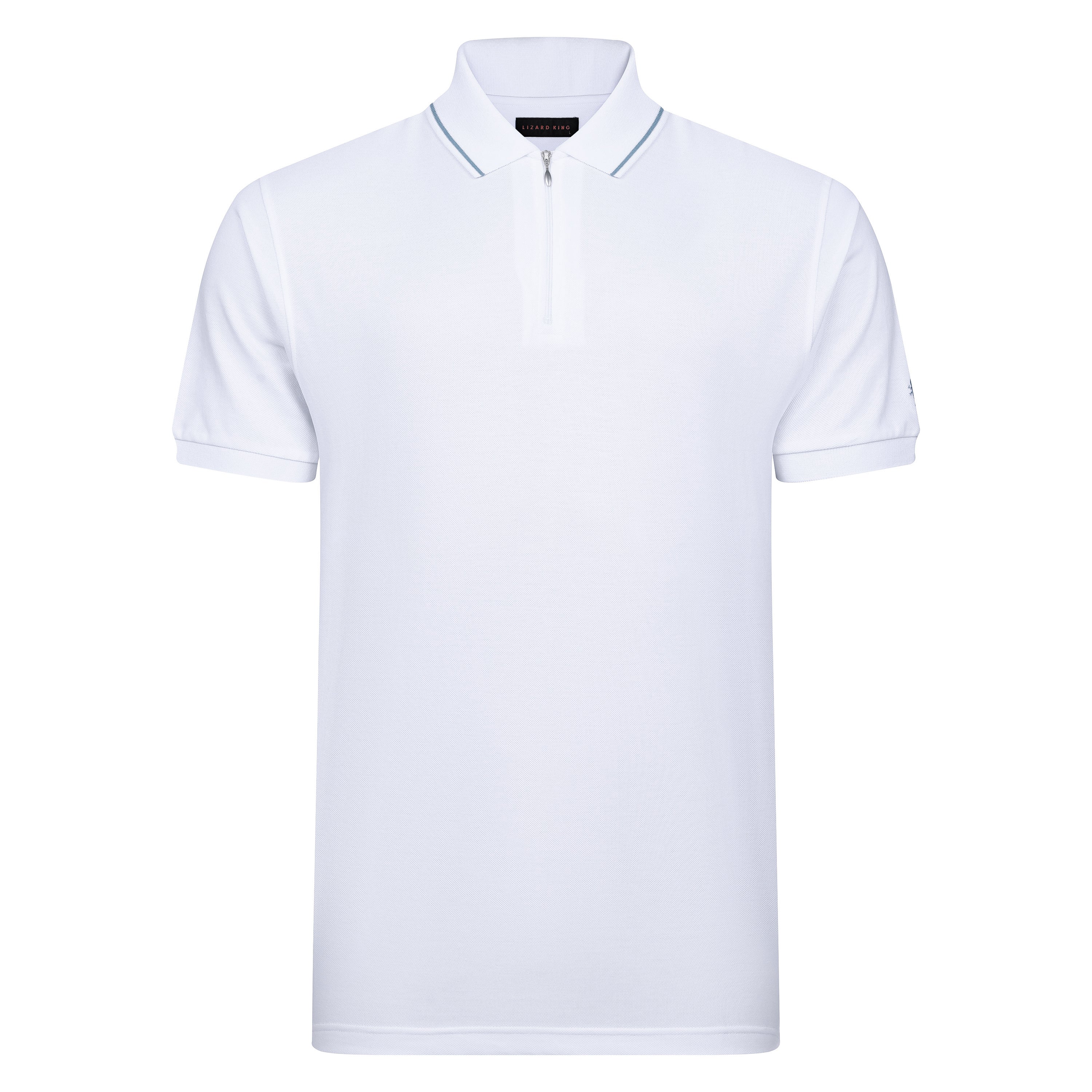 White Zipper Polo
