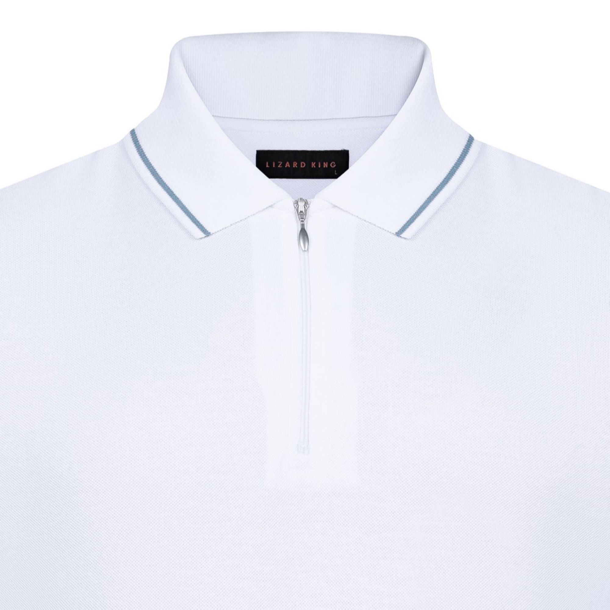 White Zipper Polo